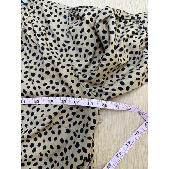 J Crew Ruffled Tiered Popover Dress Leopard Dot Size Small 2302 - Picture 9 of 10